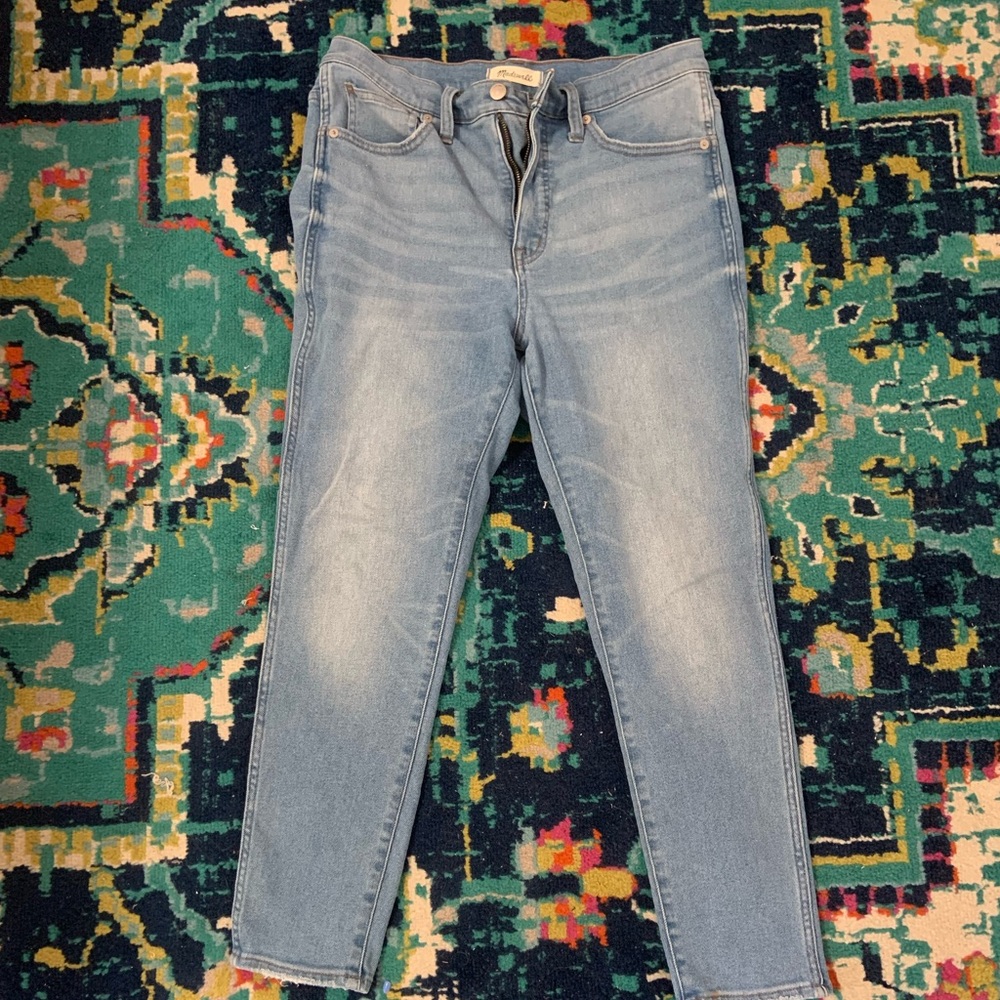 Madewell light wash skinny crop jeans